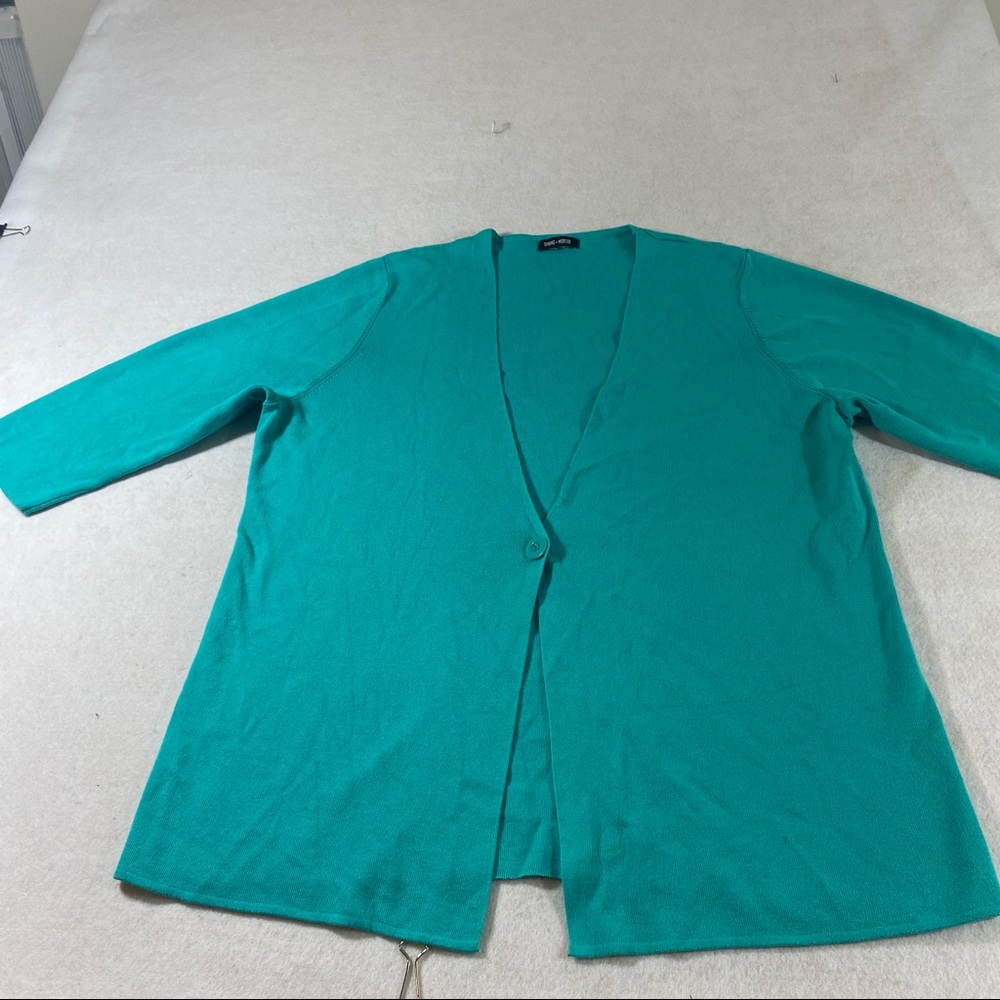 Spring Mercer One Button Cardigan 3/4 Sleeve Blue Plus size 23” pit Swea…